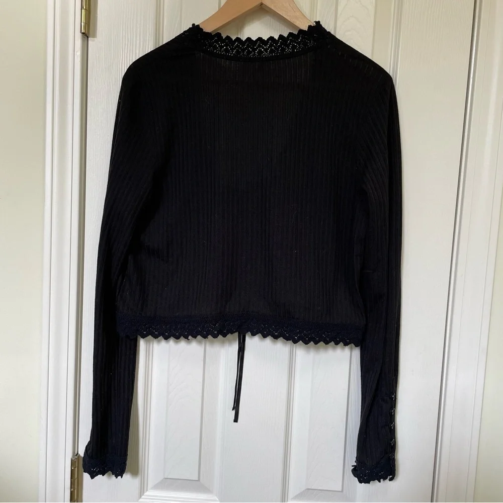 Free people onyx Black boxy crop Top M